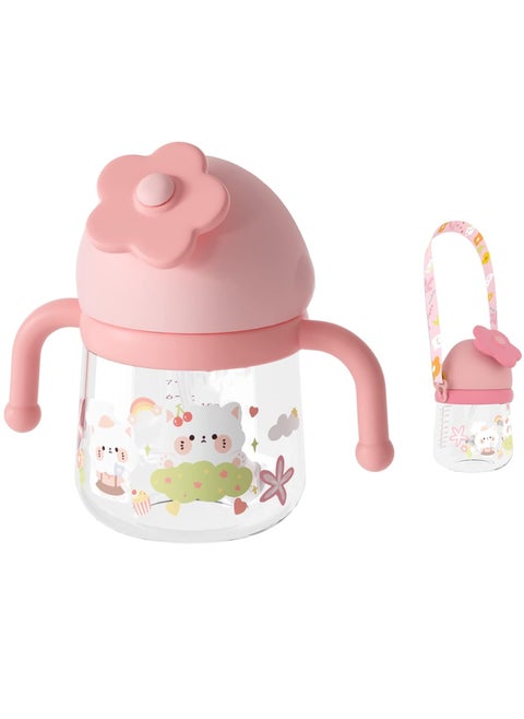 Sippy Cup with Strap, Spill Proof Training Toddler Cups With Handle for Baby 6+ Months, Trainer Cup for Toddlers