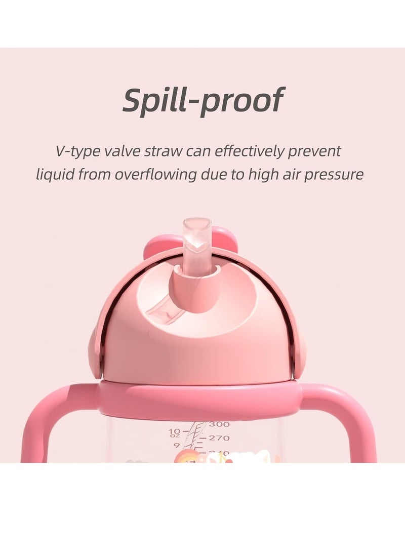 Sippy Cup with Strap, Spill Proof Training Toddler Cups With Handle for Baby 6+ Months, Trainer Cup for Toddlers