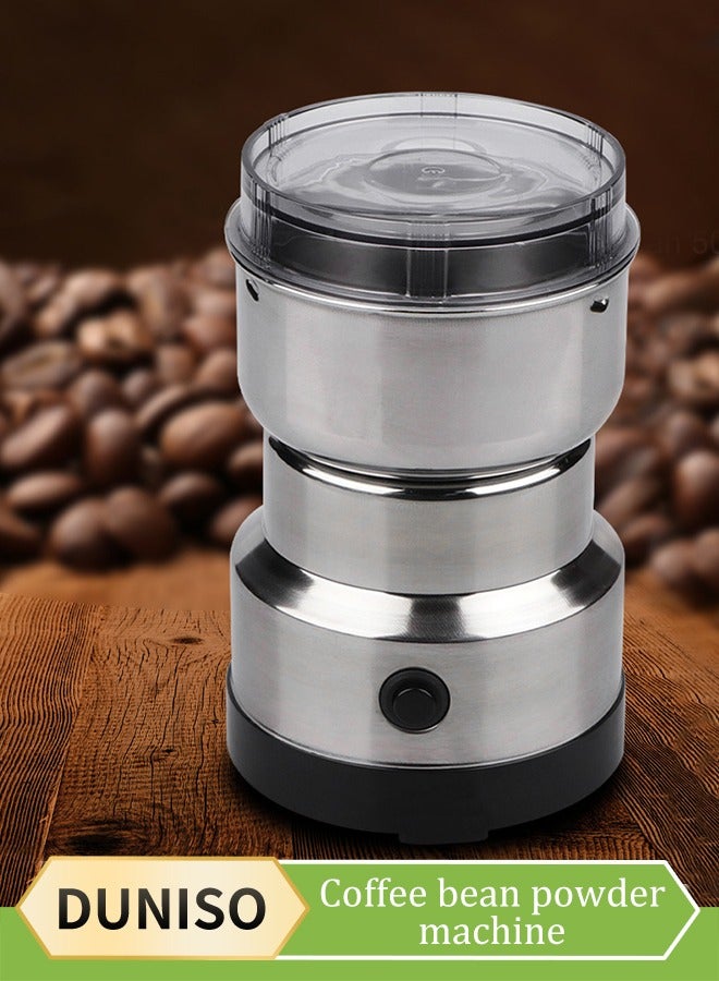 DUNISO Coffee grinder, multifunctional electric bean grinder, portable spice grinder, equipped with 304 stainless steel blades, easy to use, suitable for home kitchens and living rooms，8*8*17cm - Image 1