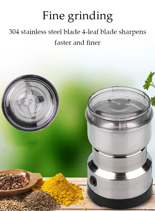 DUNISO Coffee grinder, multifunctional electric bean grinder, portable spice grinder, equipped with 304 stainless steel blades, easy to use, suitable for home kitchens and living rooms，8*8*17cm - Image 2