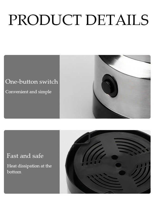 DUNISO Coffee grinder, multifunctional electric bean grinder, portable spice grinder, equipped with 304 stainless steel blades, easy to use, suitable for home kitchens and living rooms，8*8*17cm - Image 4