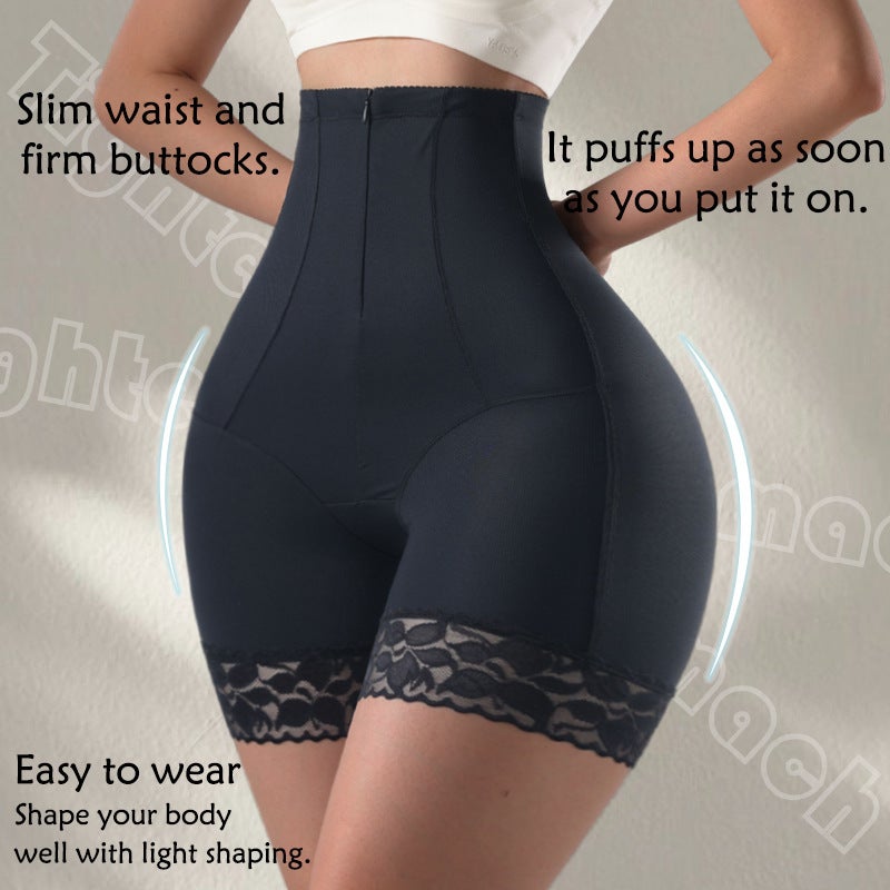 High Waist Zipper Shapewear Pants with Butt Lifter and Waist Trainer