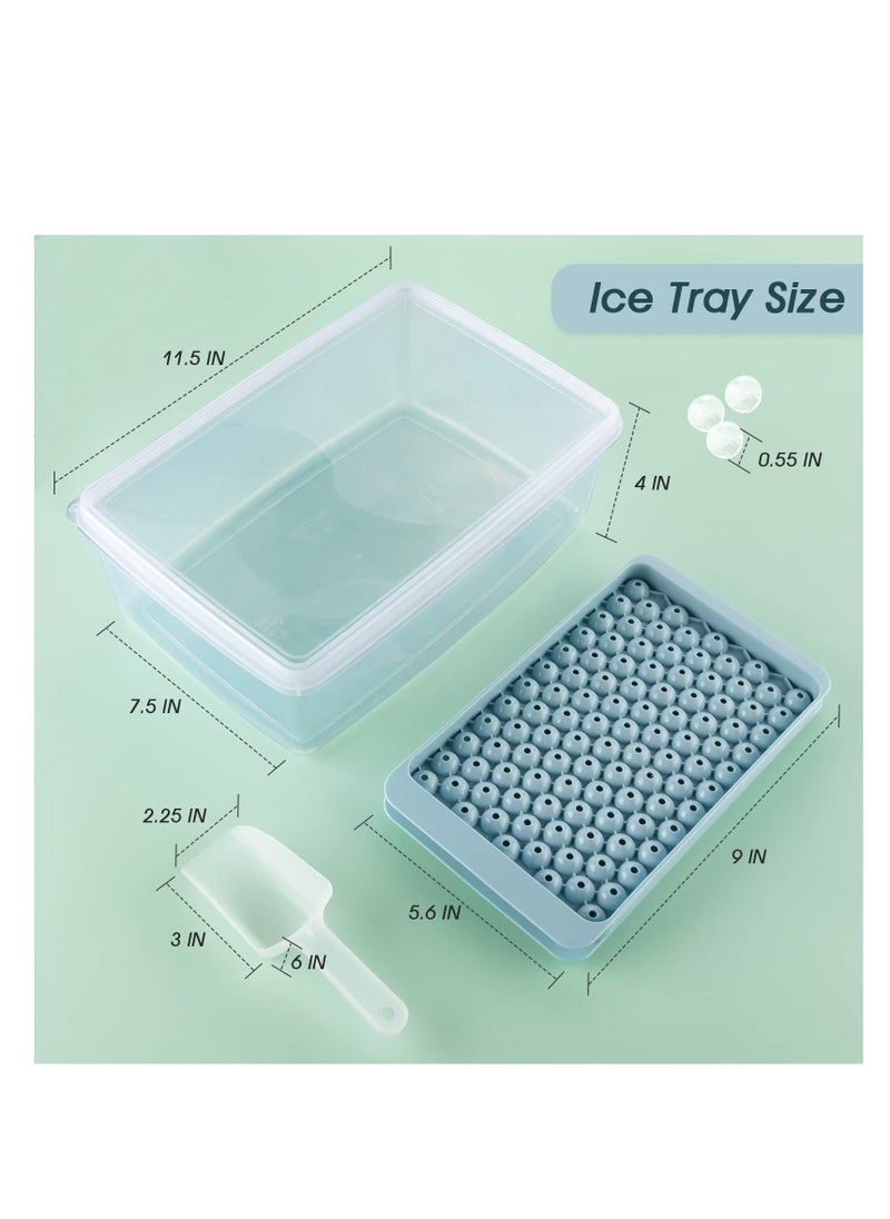 Excefore - Mini Ice Cube Trays, Round Ice Cube Mold, 4 PCS 0.6in Small Ice Maker for Freezer, Circle Ice Trays for Freezer with Lid & Bin, Easy Release, for Chilling Drinks, Coffee, Juice, Cocktail - Image 1
