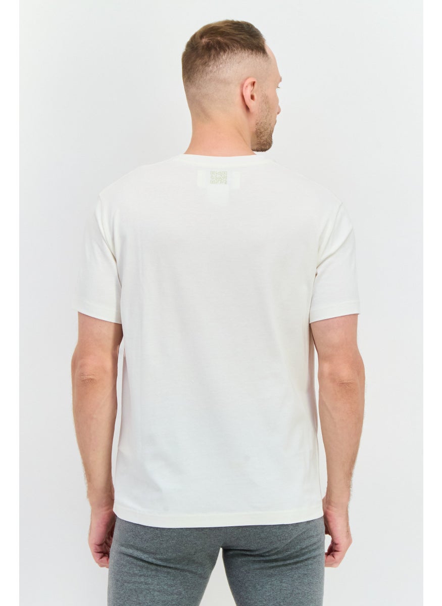 Champion Men Sportswear Fit Short Sleeve Outdoor T Shirt, Off White  - Image 3