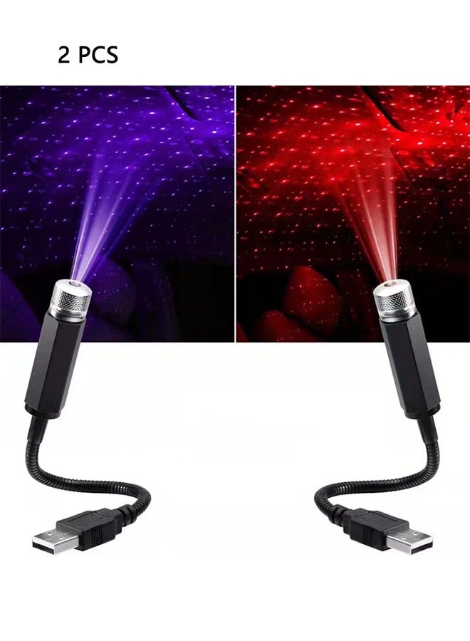 Car Roof Star Night Lights Mini Led Projection Lamp,2 Pcs Mini Led Projection Lamp Star Night Wedding Car, USB Car Roof Star Projector Night Light, Led Projection Lamp,Ceiling, Bedroom, Party Romantic - Image 1