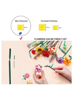 Generic Flower Bouquet Building Blocks, Flower Bouquet Building Kit, Flower Building Blocks, Artificial Flowers Building Toys Creative Project for Adults Botanical Collection Compatible with Lego 547  - Image 4