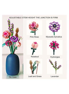 Generic Flower Bouquet Building Blocks, Flower Bouquet Building Kit, Flower Building Blocks, Artificial Flowers Building Toys Creative Project for Adults Botanical Collection Compatible with Lego 547  - Image 3