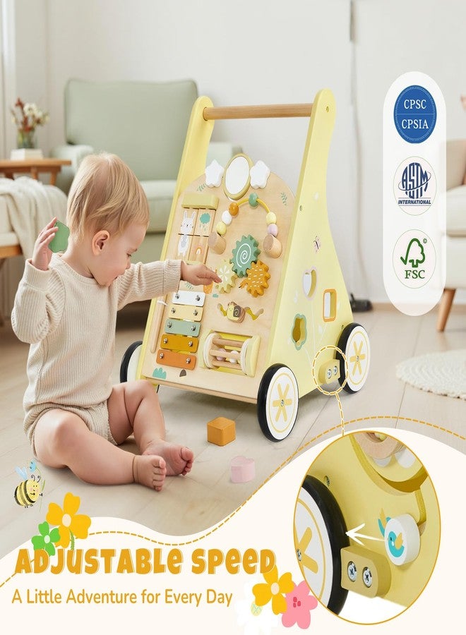 labebe Wooden Baby Walker, Push Walker for Baby Boys and Girls with Activity Center, Montessori Walker Push Toy for Toddler Learning to Walk - Image 5