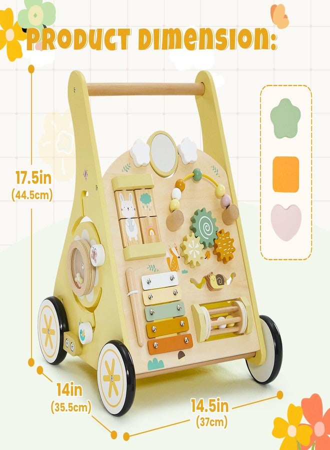 labebe Wooden Baby Walker, Push Walker for Baby Boys and Girls with Activity Center, Montessori Walker Push Toy for Toddler Learning to Walk - Image 4