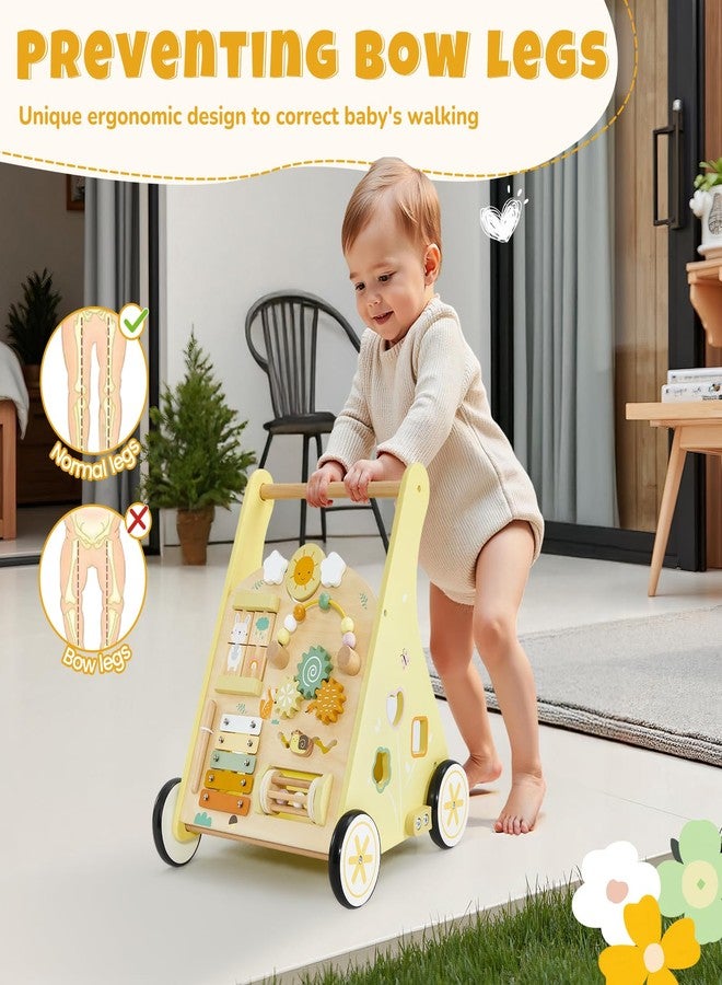labebe Wooden Baby Walker, Push Walker for Baby Boys and Girls with Activity Center, Montessori Walker Push Toy for Toddler Learning to Walk - Image 3