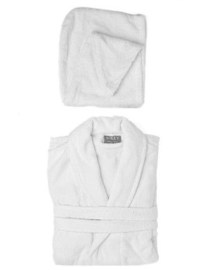 Soley | Maida | Extra Soft 100% Cotton Hair Cap & Women's Bathrobe Set 