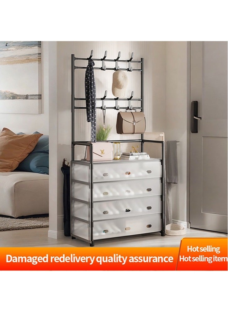 Simple Shoe Rack, 5-Layer Assembly Dust-Proof Storage Rack, Household Space-Saving Shoe Cabinet, Multi-Function Shoe Rack, Economical Shoe And Hat Rack - Image 5