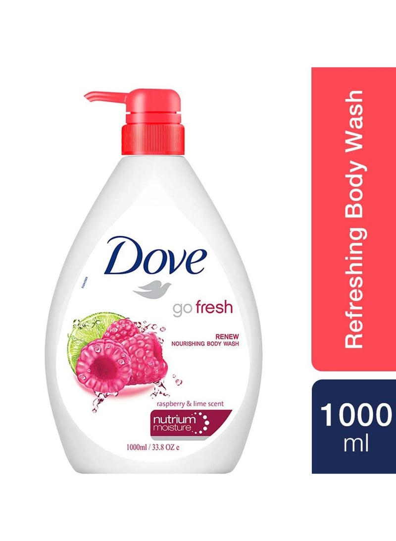 دوف غسول الجسم المجدد بالتوت من دوف مع زجاجة مضخة الليمون  جل استحمام مغذي لطيف ومعتدل منظف للجسم لبشرة مغذية وناعمة 1 لتر - Image 2