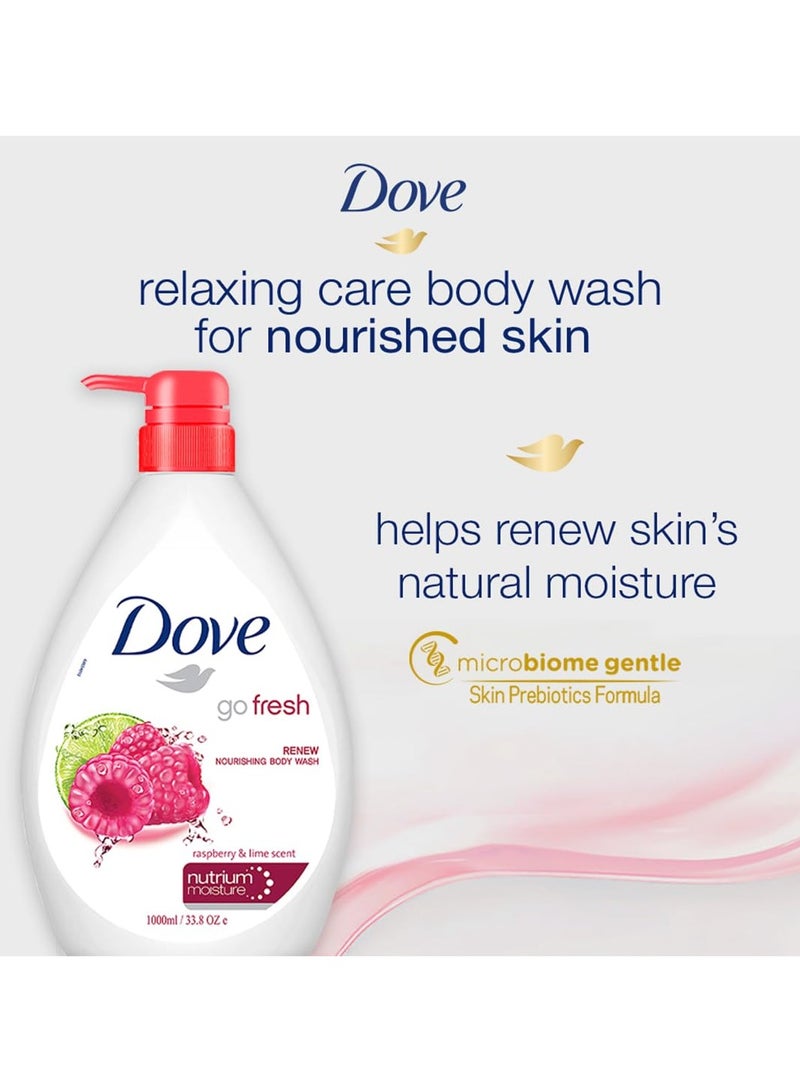 دوف غسول الجسم المجدد بالتوت من دوف مع زجاجة مضخة الليمون  جل استحمام مغذي لطيف ومعتدل منظف للجسم لبشرة مغذية وناعمة 1 لتر - Image 4