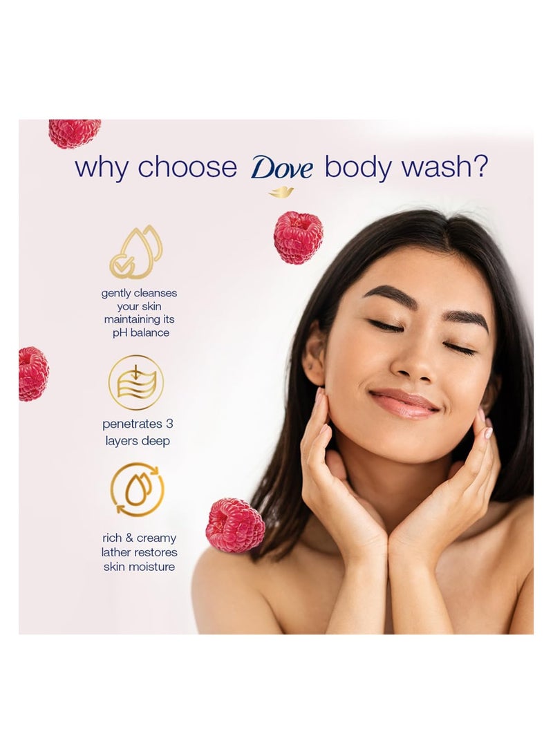 دوف غسول الجسم المجدد بالتوت من دوف مع زجاجة مضخة الليمون  جل استحمام مغذي لطيف ومعتدل منظف للجسم لبشرة مغذية وناعمة 1 لتر - Image 5