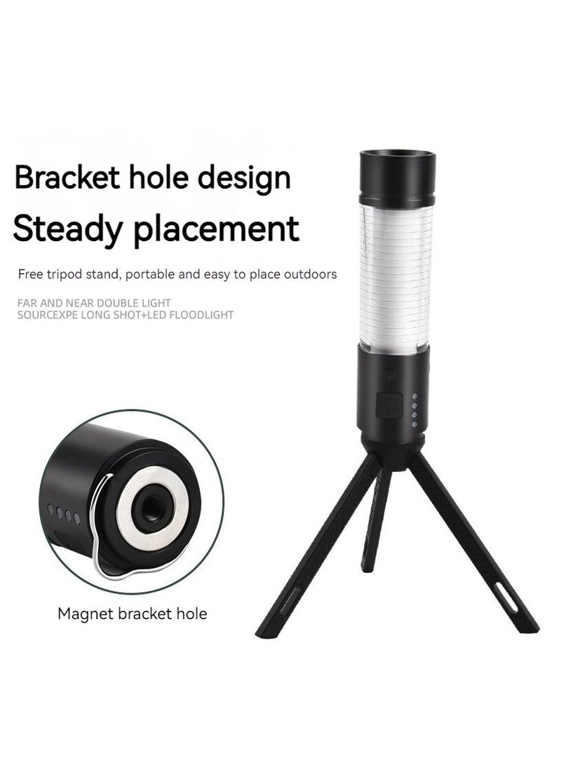 Tripod Camping Lantern, Portable LED Flashlight, USB Rechargeable 6 Mode Torch Light, Outdoor/Fishing/Hiking/Camping Tent Hanging Lamp - Image 4