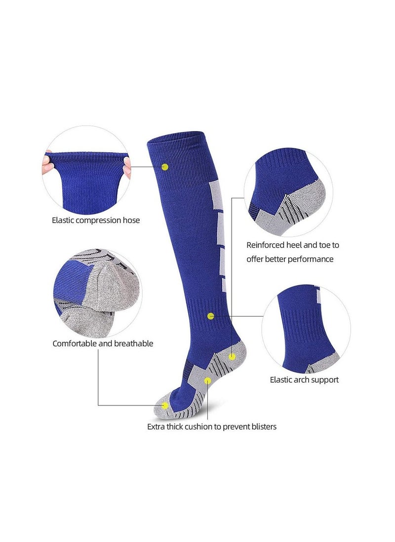 SYOSI Compression Socks, Soccer Socks, Sport Knee High Socks, 3 Pairs for Women and Men, Athletic, Travel, Running, Fitness, Flight Socks, Reduce Calf Pain Faster Recovery Thickening  - Image 2