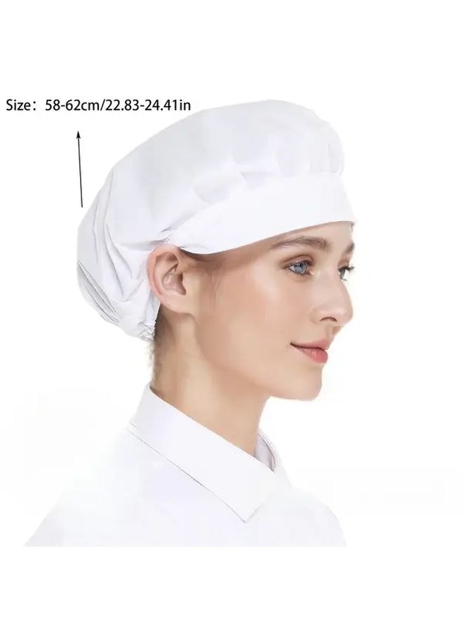 2pcs Brown Elastic Chef Hats Hand Washable Unisex for Kitchen Restaurant - Image 3