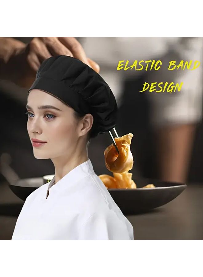 2pcs Brown Elastic Chef Hats Hand Washable Unisex for Kitchen Restaurant - Image 4