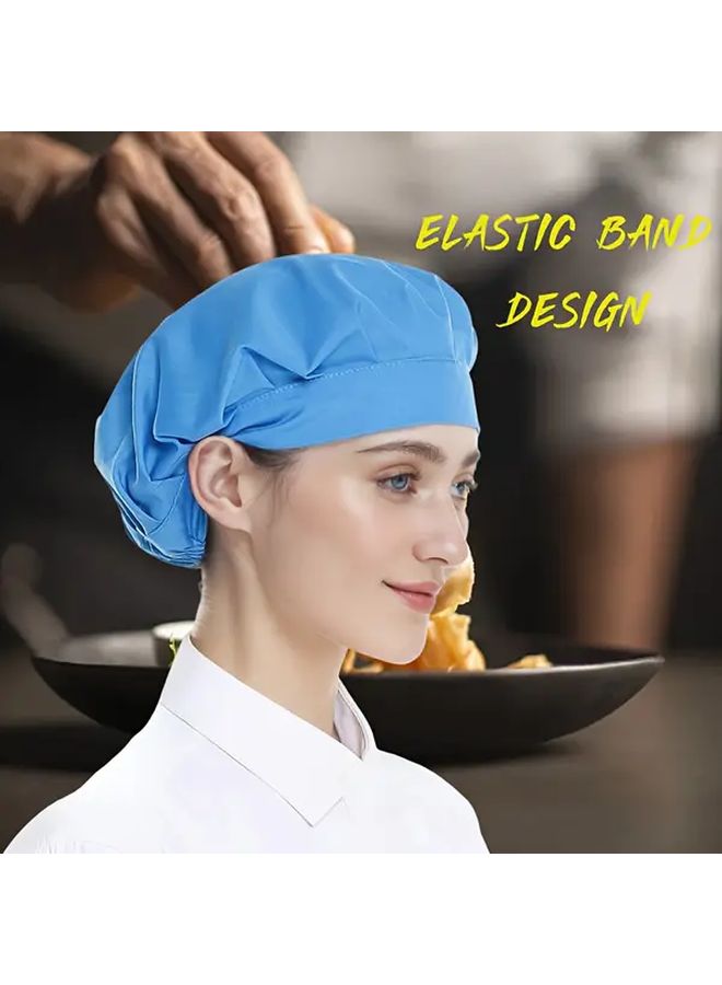 2pcs Brown Elastic Chef Hats Hand Washable Unisex for Kitchen Restaurant - Image 5