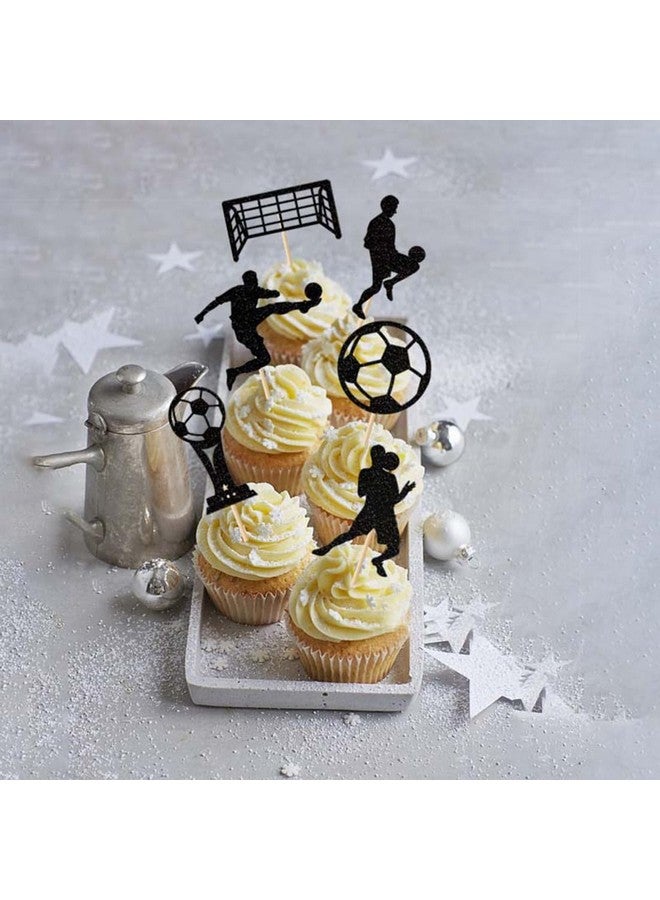 MORNDEW Morndew 24 PCS Sports Fan with Soccer Shirt Football Goal Cupcake Toppers for Theme Party Birthday Party Wedding Party Decorations - Image 5