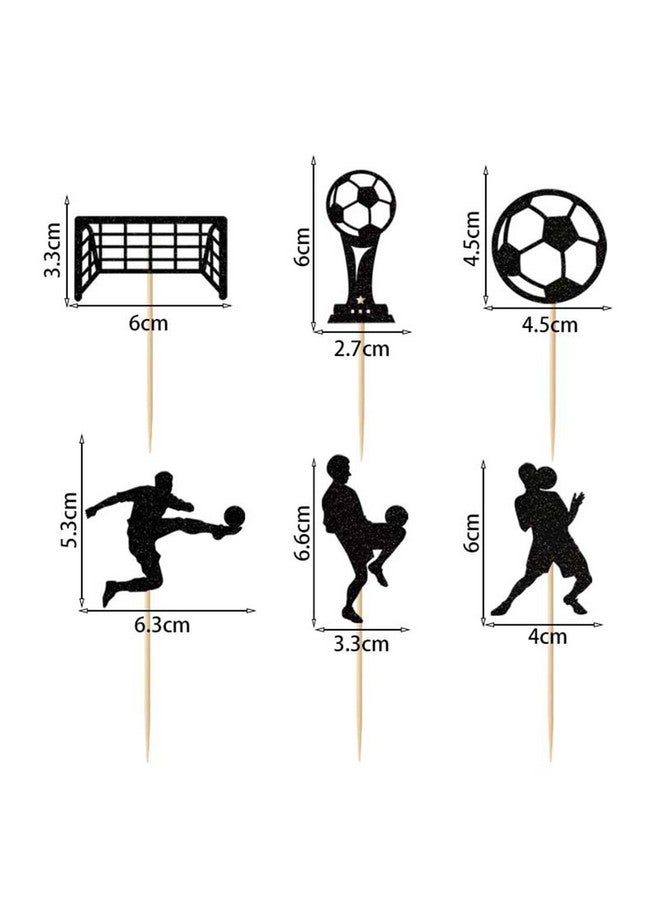 MORNDEW Morndew 24 PCS Sports Fan with Soccer Shirt Football Goal Cupcake Toppers for Theme Party Birthday Party Wedding Party Decorations - Image 2