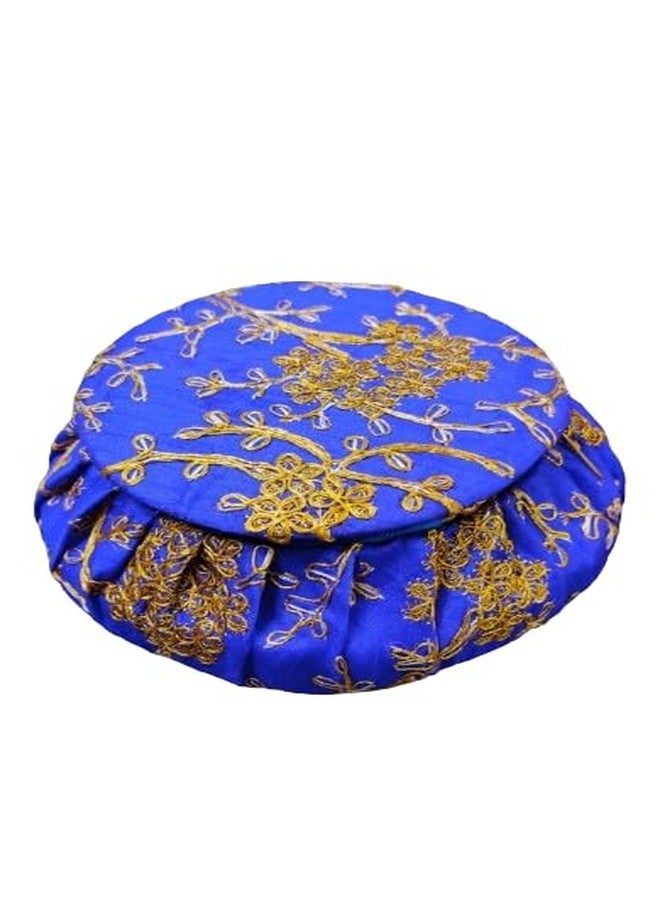 Koogly Jewellery Bangle Box Embroidery Matki Fancy MARRIAGE, GIFT, Multipurpose Vanity Box MARRIAGE, GIFT, Multipurpose Vanity Box (Blue) - Image 1