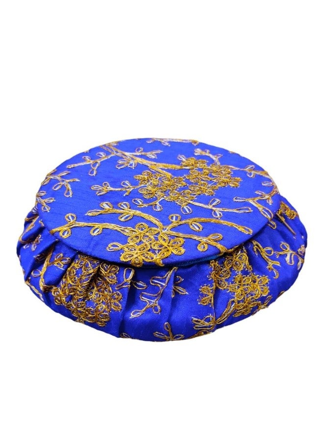 Koogly Jewellery Bangle Box Embroidery Matki Fancy MARRIAGE, GIFT, Multipurpose Vanity Box MARRIAGE, GIFT, Multipurpose Vanity Box (Blue) - Image 3