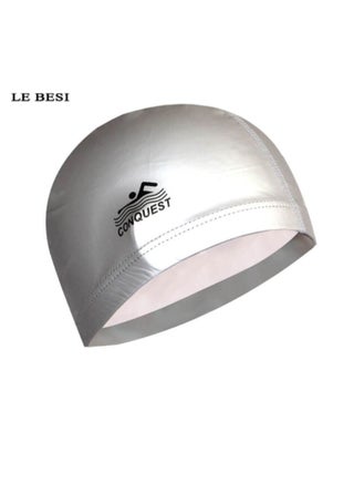 Waterproof silicone swimming cap, large elastic swimming cap with strong stretch for free movement, suitable for swimming equipment - silicone swimming cap