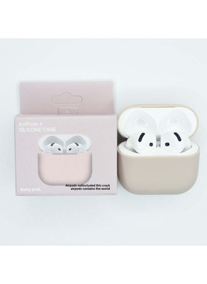 Generic - Suitable For Apple Airpods 4 Wireless Bluetooth Headset Silicone Protective Case Anti-fall Storage Bag Liquid Split-Color:Sand Powder-Applicable Models:Airpods 4 - Image 1