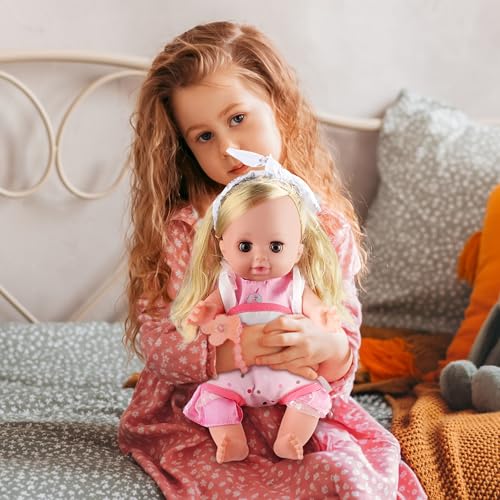 SUKIPIN Baby Doll Playsets for Girls, Baby Doll with Accessories Set for Girls 3-5, Baby Doll Set for 3 4 5 Year Old Girls Gifts, Stocking Stuffers for Toddlers Kids (Doll Playset) - Image 5
