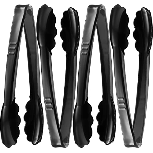 Plastic Tongs for Serving Pack of 12 9 Inch  HeavyDuty Hard Plastic Reusable or Disposable Serving Tongs for Catering Dinner Parties Banquets Buffets Events Weddings and Everyday Use Black