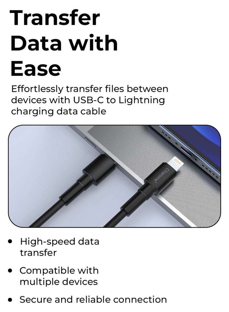 Charome Premium USB-C to Lightning: Fast Charging, High-Speed Data Transfer, 1 Meter Length, Charging Protection, Sync Data, and Bending Resistant Durable Design - Image 4