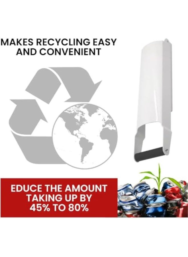 Azonee White Can Crushers for Recycling – Heavy Duty Wall Mounted Can Crusher for Aluminum, Plastic Bottles, Seltzer, Soda & Beer, Space-Saving Can Smasher for Efficient Waste Disposal - Image 2