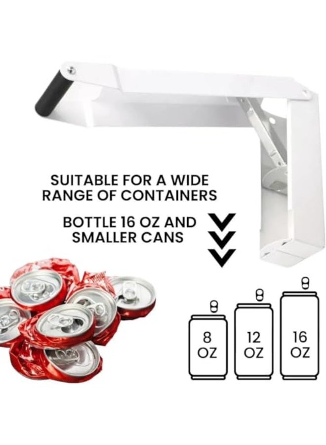 Azonee White Can Crushers for Recycling – Heavy Duty Wall Mounted Can Crusher for Aluminum, Plastic Bottles, Seltzer, Soda & Beer, Space-Saving Can Smasher for Efficient Waste Disposal - Image 3