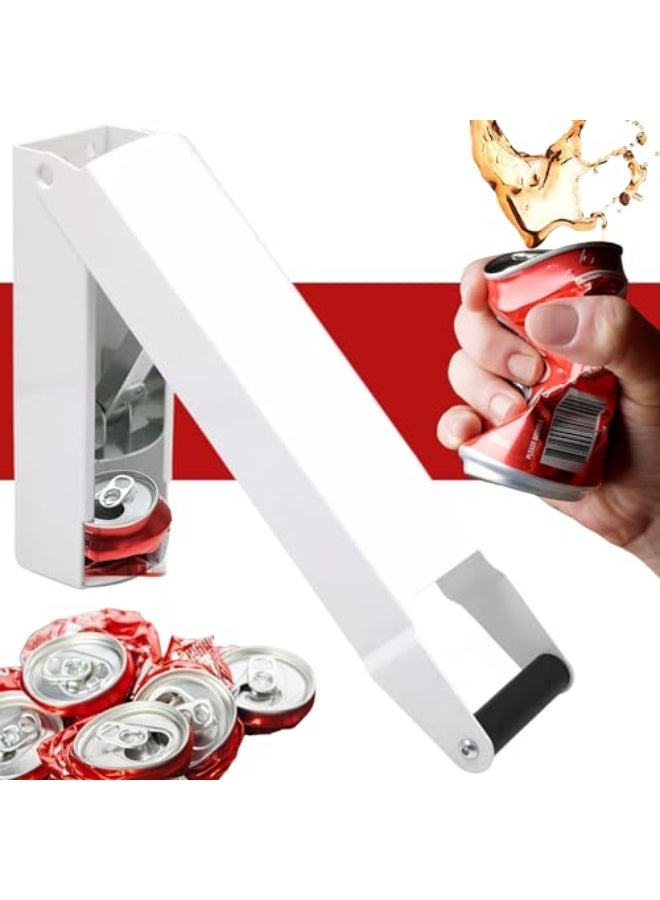 Azonee White Can Crushers for Recycling – Heavy Duty Wall Mounted Can Crusher for Aluminum, Plastic Bottles, Seltzer, Soda & Beer, Space-Saving Can Smasher for Efficient Waste Disposal - Image 1