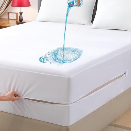 Parkdeny Twin XL Waterproof Zippered Mattress Encasement, Breathable, Noiseless, Machine-Washable Zipped Mattress Cover, Fitting 7" - 13" Deep Mattress - Image 3