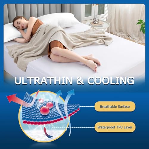 Parkdeny Twin XL Waterproof Zippered Mattress Encasement, Breathable, Noiseless, Machine-Washable Zipped Mattress Cover, Fitting 7" - 13" Deep Mattress - Image 5
