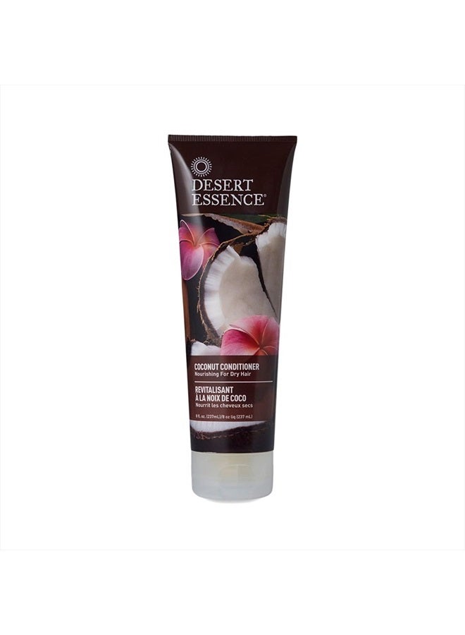 Desert Essence Coconut Conditioner - 8 Fl Ounce - Strong & Healthy Hair - Restores Natural Luster - Coconut Oil - Jojoba Oil - Sun Flower Oil - Cruelty Free - Paraben Free - Image 1