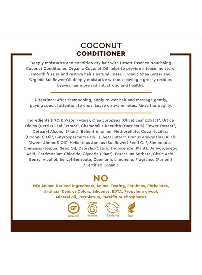 Desert Essence Coconut Conditioner - 8 Fl Ounce - Strong & Healthy Hair - Restores Natural Luster - Coconut Oil - Jojoba Oil - Sun Flower Oil - Cruelty Free - Paraben Free - Image 5