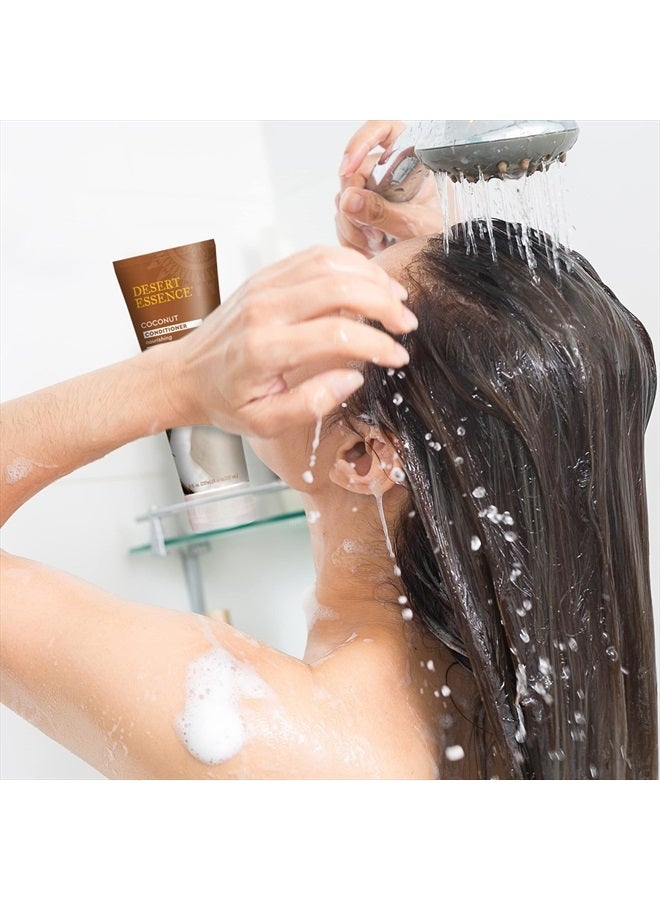 Desert Essence Coconut Conditioner - 8 Fl Ounce - Strong & Healthy Hair - Restores Natural Luster - Coconut Oil - Jojoba Oil - Sun Flower Oil - Cruelty Free - Paraben Free - Image 4