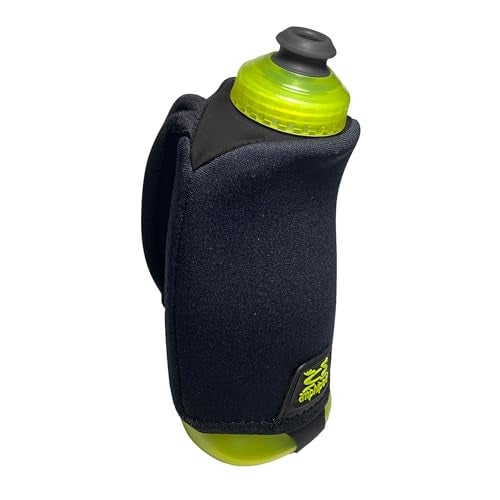 Amphipod Hydraform Ergo-Lite Handheld Water Bottle, BPA-Free Minimalist Insulated Hydration for Ultra-Running & Walking - Black/Green - 16 oz - Image 4