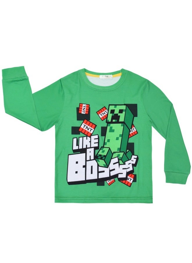 General - Minecraft Loungewear Set for Men & Women Long Sleeve Two Piece Pajama Pants Kids Size Gift for Minecraft Fans - Image 1
