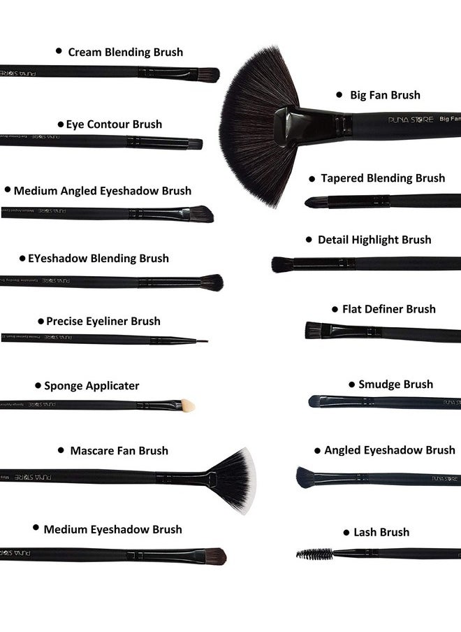 Puna Store - 30 Piece Makeup Brush Set (Black) Premium Synthetic Makeup Brushes Cruelty Free Vegan Brushes, Kabuki Foundation - Image 1