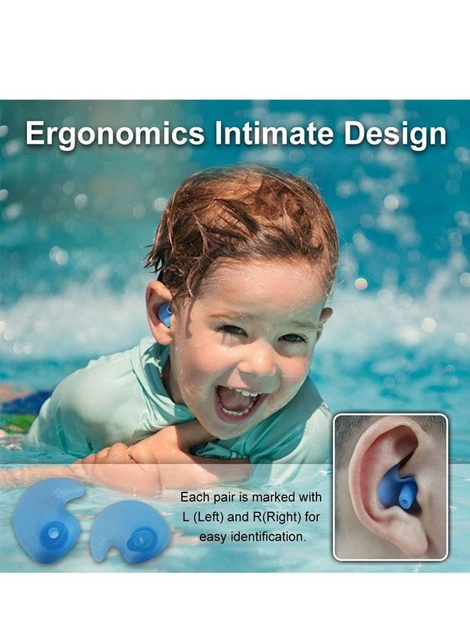 Muyixin Kids Swimming Ear Plugs, 3 Pairs Professional Waterproof Reusable Silicone Earplugs Swimming Earplugs for Swimming Surfing Snorkeling Showering for 5-14 Years Old Childrens  - Image 2