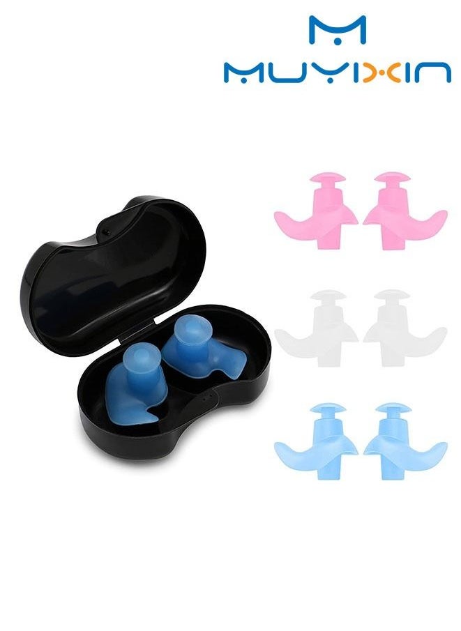 Muyixin Kids Swimming Ear Plugs, 3 Pairs Professional Waterproof Reusable Silicone Earplugs Swimming Earplugs for Swimming Surfing Snorkeling Showering for 5-14 Years Old Childrens  - Image 1