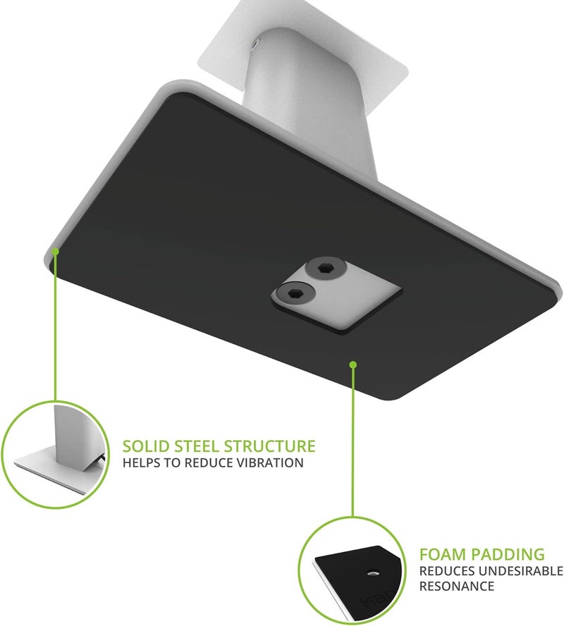 Kanto SP9W Desktop Speaker Stands for Small/Medium Bookshelf Speakers & Compact/Mid-Size 2”-4” Studio Monitors 8.3" Tall Pair White - Image 4