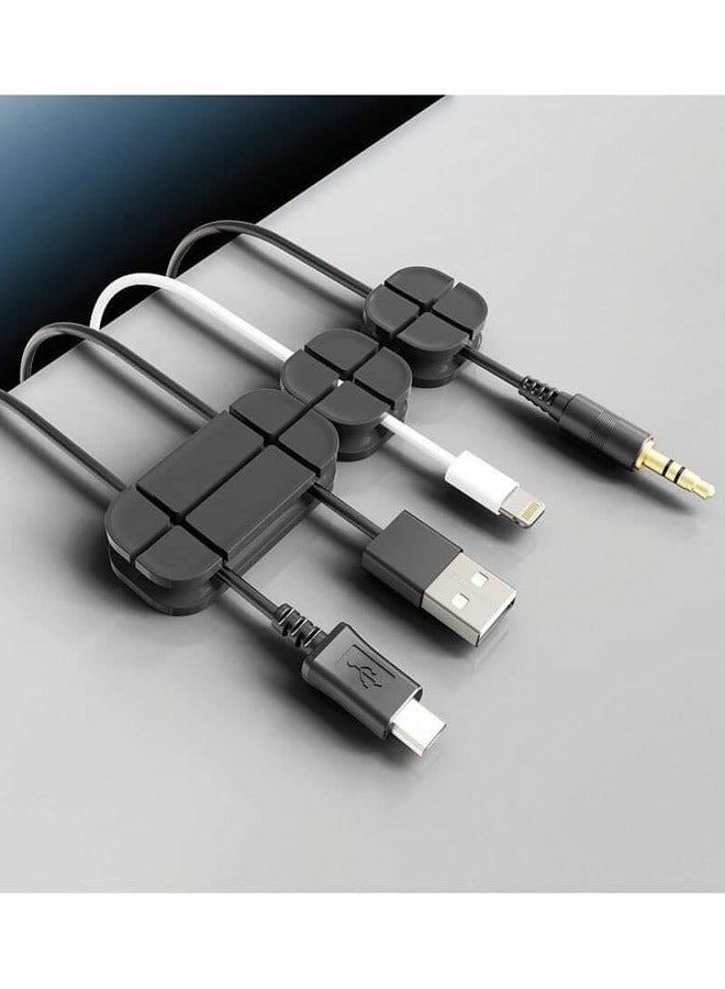 Earldom Desktop Cable Storage Management Silicone Charger Wire Organizer Holder Clip - Image 3