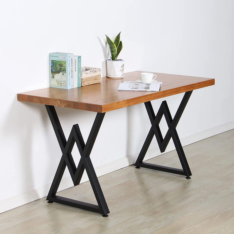 Cartvilla Cartvilla Metal Table Legs Heavy Duty Industrial Table Base 28 inch Height 20 inch Wide Black Metal Furniture Legs Modern Dining Coffee Table Legs DIY Desk Legs only Legs Pack of 2 - Image 1