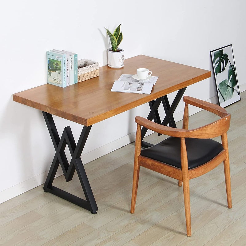 Cartvilla Cartvilla Metal Table Legs Heavy Duty Industrial Table Base 28 inch Height 20 inch Wide Black Metal Furniture Legs Modern Dining Coffee Table Legs DIY Desk Legs only Legs Pack of 2 - Image 3
